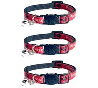 Worded Cat Collars with Bell - Please Do Not Feed Me, I Am Microchipped | Safe Quick Release Breakaway Buckle | Zacal Cat Collars (1. Red, Please Do Not Feed Me, Pack of 3)
