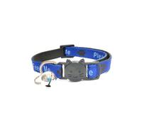 Worded Cat Collars with Bell - Please Do Not Feed Me, I Am Microchipped | Safe Quick Release Breakaway Buckle | Zacal Cat Collars (1. Blue, Please Do Not Feed Me, Pack of 1)
