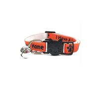 Worded Cat Collars with Bell - Please Do Not Feed Me, I Am Microchipped | Safe Quick Release Breakaway Buckle | Zacal Cat Collars (2. Orange, I Have A Loving Home, Pack of 1)