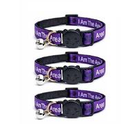 Worded Cat Collars with Bell - Please Do Not Feed Me, I Am Microchipped | Safe Quick Release Breakaway Buckle | Zacal Cat Collars (Pack of 3)