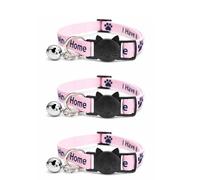Worded Cat Collars with Bell - Please Do Not Feed Me, I Am Microchipped | Safe Quick Release Breakaway Buckle | Zacal Cat Collars (2. Pink, I Have A Loving Home, Pack of 3)