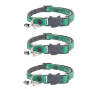 Worded Cat Collars with Bell - Please Do Not Feed Me, I Am Microchipped | Safe Quick Release Breakaway Buckle | Zacal Cat Collars (2. Green, I Have A Loving Home, Pack of 3)
