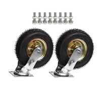 WORDFUN 2 Pack 6" 8" 10" Heavy Duty Castor Wheels, Swivel Trolley Casters, Pneumatic Caster Wheel With Screws, Mute Castors, Fixed Castor Wheels, Transport Caster, For Furniture