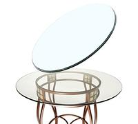 WORDFUN Clear Round Glass Top, 7mm Thick Transparent Tempered Glass Table Tops, DIY Self-made Glass Table Tops, Flat Polished Edge, For Replacement Table Tops (14"~40")