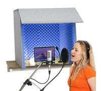 WORDFUN Desktop Soundproof Cover, Sound Isolation Booth Room, Portable Recording Booth To Filter Vocal, Microphone Recording Equipment, For Home Office And Studio