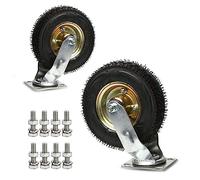 WORDFUN Large Flat Free Casters, 6" 8" 10" Swivel Castors Wheels, Pneumatic Caster Wheel, Quiet, Shock Absorption, Double Ball Bearing, Puncture-Proof Wheel, Rubbered Trolley Wheels