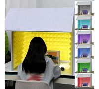 WORDFUN Microphone Isolation Booth Box, Portable Recording Booth, Vocal Absorbing Shield, Desktop Soundproof Cover, Portable Vocal Booth For Recording, For Home Office And Studio