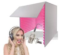 WORDFUN Microphone Isolation Booth Cube, Portable Sound Booth, Vocal Recording Booth, Home Studio Booth, Desktop Soundproof Cover, Suitable For Studio, Blog, Vocal Use
