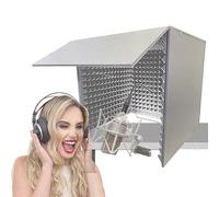 WORDFUN Microphone Isolation Booth Cube, Portable Sound Booth, Vocal Recording Booth, Home Studio Booth, Desktop Soundproof Cover, Suitable For Studio, Blog, Vocal Use