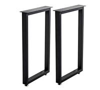 WORDFUN Modern Metal Square Table Legs, Heavy Duty DIY Replacement Black Legs For Table, Coffee, Dining, Computer, Study, Bar, Conference, DIY Projects, Steel, Black, W40H100CM