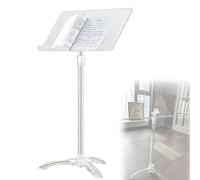 WORDFUN Portable Violin Music Stand, Acrylic Sheet Music Stand, High Transparency, Stability, Music Book Stand, Height Adjustable 91-141cm, Service Menu Counter, Sheet For Guitar Players