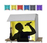 WORDFUN Portable Vocal Booth For Recording, Microphone Isolation Shield, Microphone Absorbent Foam Booth Cube, Desktop Soundproof Cover, Suitable For Studio, Blog, Vocal Use