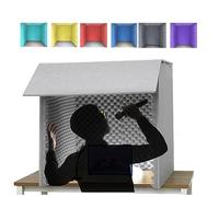WORDFUN Portable Vocal Booth For Recording, Microphone Isolation Shield, Microphone Absorbent Foam Booth Cube, Desktop Soundproof Cover, Suitable For Studio, Blog, Vocal Use