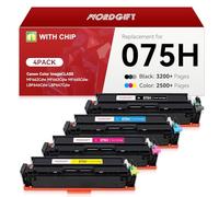 WORDGIFT 075H Toner Cartridges Compatible with Canon 075, 4-Pack | High Yield BK/C/M/Y Toner for imageCLASS MF662Cdw MF663Cdw MF665Cdw LBP646Cdw LBP647Cdw Printers