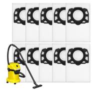 wordmouk 10 Pack Vacuum Bags Fleece Filter Hoover Bags for KFI 357 | Replacement Dust Bag for Kärcher WD 2 WD 3 KWD 1 KWD 2 KWD 3 Wet and Dry Vacuum Cleaners SE 4001 SE 4002 Carpet Cleaners