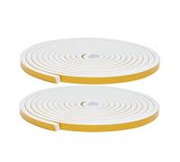 wordmouk Foam Draft Excluder Strip 6 x 3 MM Sealing Tape Adhesive Weather Stripping High Density Foam Seal Tapes for Window Door Draught Excluder Insulation SoundProof 4M x 2 Roll, Total 8M, White