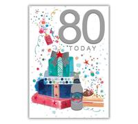 Words and Wishes 80th Birthday Card For A Man - 80 Today - Gifts - 8.5 x 6 Inches