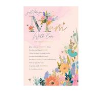 Words and Wishes Birthday Card for Mum, Pink Floral Design with Gold Foil, Sentimental Message