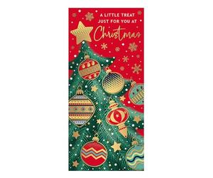 Words and Wishes Christmas Tree Money Wallet, Gold Foil Finish, Made in the UK