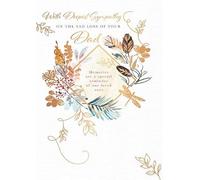 Words and Wishes Loss of your Dad Sympathy Card - Watercolour Flowers and Foil Finish - Eco-Friendly and Recyclable