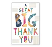 Words and Wishes Male/Female Thank You Card for Him/Her - 'Great Big Thank You' Foil Lettering - Eco-Friendly and Recyclable