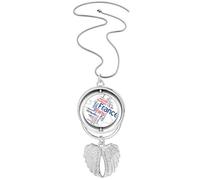 Words City Name France Mark Map Pendant Angel Wings Rotating Necklace Jewelry