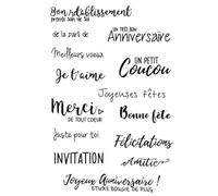 Words Clear Stamps for Card Making,11x16cm French Word Transparent Clear Silicone Stamp Seal for Scrapbooking Photo Album Decorative Style A