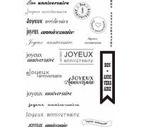 Words Clear Stamps for Card Making,14x18cm French Common Words Transparent Clear Silicone Stamp for Scrapbooking Photo Album Decorative