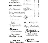 Words Clear Stamps for Card Making,14x18cm French Common Words Transparent Clear Silicone Stamp Seal for Scrapbooking Photo Album Decorative