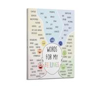 Words For My Feelings AffirmationWall Decoration Posters Motivational Wall Posters Suitable for Office Gym Bedroom Decoration AestheticFrame-style 08x12inch(20x30cm)