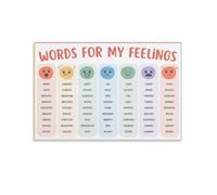 Words for My Feelings Poster Handout, Emotion Chart Kids Teens, Calming Corner Emotional Regulation Education School Counselor Therapy Prints Posters Canvas Wall Art Deco Unframe 12x18inch(30x45cm)