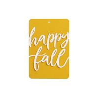 Words Happy Fall On Yellow Car Air Fresheners 4 Pcs Hanging Scented Cards Fragrance Scented Cards For Car Aromatherapy Tablets