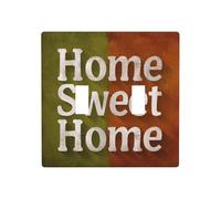 Words Home Sweet Home On Green Brown Double Gang Toggle Light Cover Wall Plate Switch Decor Standard Size - 11.4x11.4cm