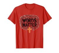 Words Matter Anti Bullying Empathy Love Respect Kindness T-Shirt, Men, Red, M