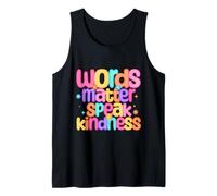 Words Matter Speak Kindness Colorful Positive Message Retro Tank Top
