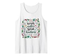 Words Matter Speak Kindness Inspirational Floral Positive Tank Top