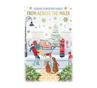 Words 'n' Wishes Across The Miles Snowy Street Scene Christmas Card, Multi Coloured, 20.3 x 13.4 cms