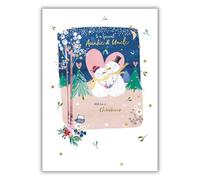 Words 'n' Wishes Auntie & Uncle Cute Snowman And Snowwoman Christmas Card, Multi Coloured, 22 x 15.8 cms