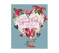 Special Couple Christmas Card - Two Special People - Love Hearts and Flowers - Artistic Festive Design - Special Finishes - Made in the UK - Eco-Friendly