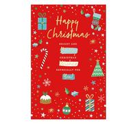 WORDS 'N' WISHES Christmas Card, Open Xmas Card for Friends (Icons)