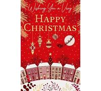 Words 'n' Wishes Christmas Card, Traditional Winter Scene, Gold Foil Finish, Red