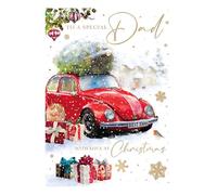 WORDS 'N' WISHES Dad Christmas Card | Red Car & Tree | Xmas Greetings