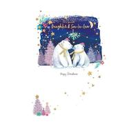 Words 'n' Wishes Daughter & Son In Law Two Cute Polar Bears Christmas Card, Multi Coloured, 22 x 15.8 cms