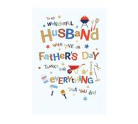 Words 'n' Wishes Father's Day Card for Husband, Sentimental Card for Father's Day, 23.5 x 16.5 cm,