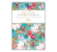 Words 'n' Wishes Friend Female Birthday Card - Happy Birthday Card with Buttefly and Floral Design and an Embossed Foil Finish - Birthday Card for Women