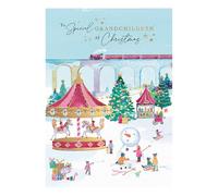 Words 'n' Wishes Grandchildren Winter Fairground Christmas Card, Multi Coloured, 22 x 15.8 cms
