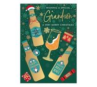 Words 'n' Wishes Grandson Christmas Ales Christmas Card, Multi Coloured, 22 x 15.8 cms
