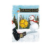 Words 'n' Wishes Grandson Santa Playing Football Christmas Card, Multi Coloured, 19.7 x 14.9 cms
