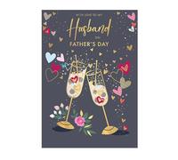 WORDS 'N' WISHES Happy Father's Day Card for Husband, Meaningful Message Greeting from Wife, Premium Quality for Partner or Grandad, 23.5 x 16.5 cm