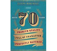 Words 'n' Wishes Male Age 70 Milestone Birthday Card - 'Perfectly Matured' 70th with Gold Foil Finish & Personalised Recipient Stickers - Eco-Friendly